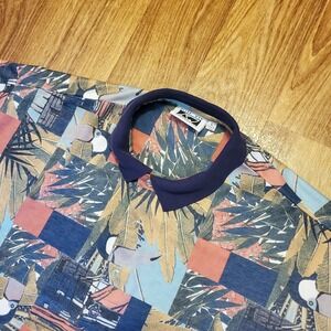 Vintage 90s Hawaiian‎ Shirt Men Large Toucan Sam Allen Wah Collection Geometric
